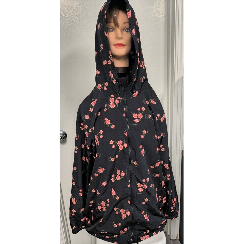Victoria's Secret Pink Long Anorak Windbreaker Jacket Size Med/Large Black NWT